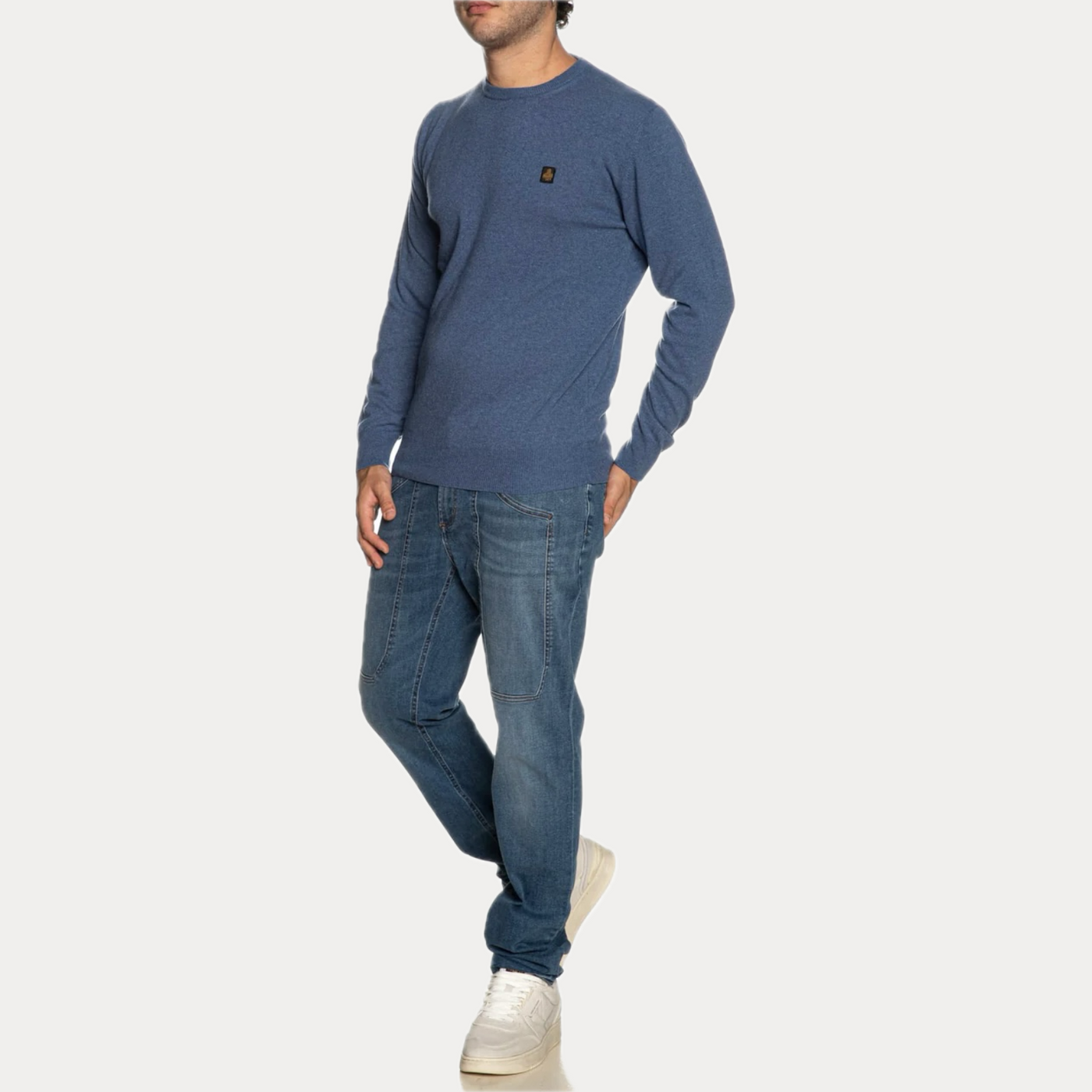 REFRIGIWEAR - PULLOVER UOMO FIORDALISO MELANGE MISTO CASHMERE