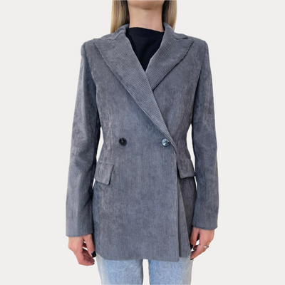 EMME MARELLA - GIACCA DONNA GRIGIA IN VELLUTO A COSTE