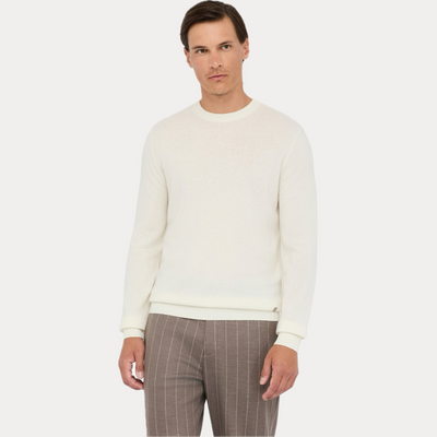 LIUJO - GIROCOLLO UOMO BIANCO IN MISTO CASHMERE