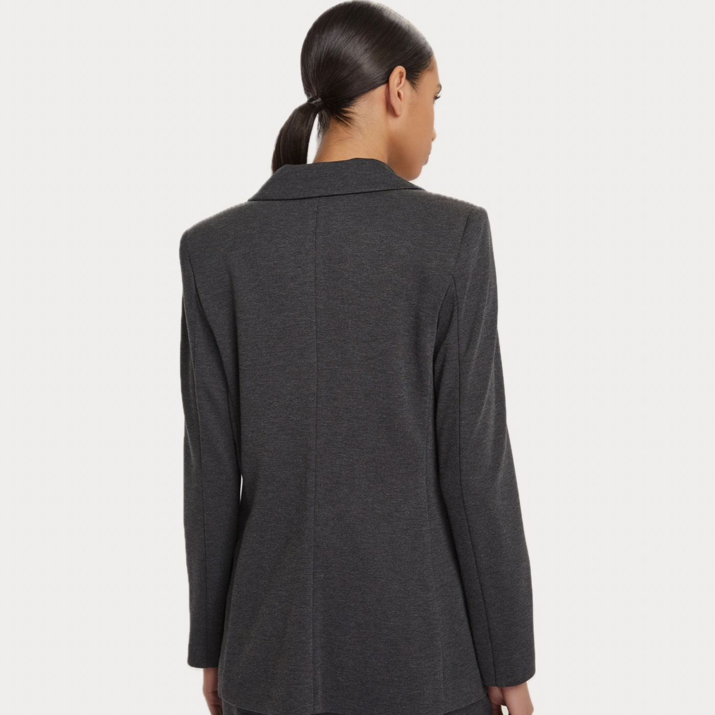 EMME MARELLA - GIACCA DONNA GRIGIA DOPPIOPETTO IN JERSEY STRETCH