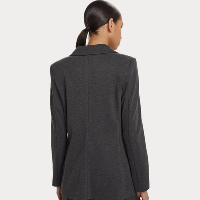 EMME MARELLA - GIACCA DONNA GRIGIA DOPPIOPETTO IN JERSEY STRETCH