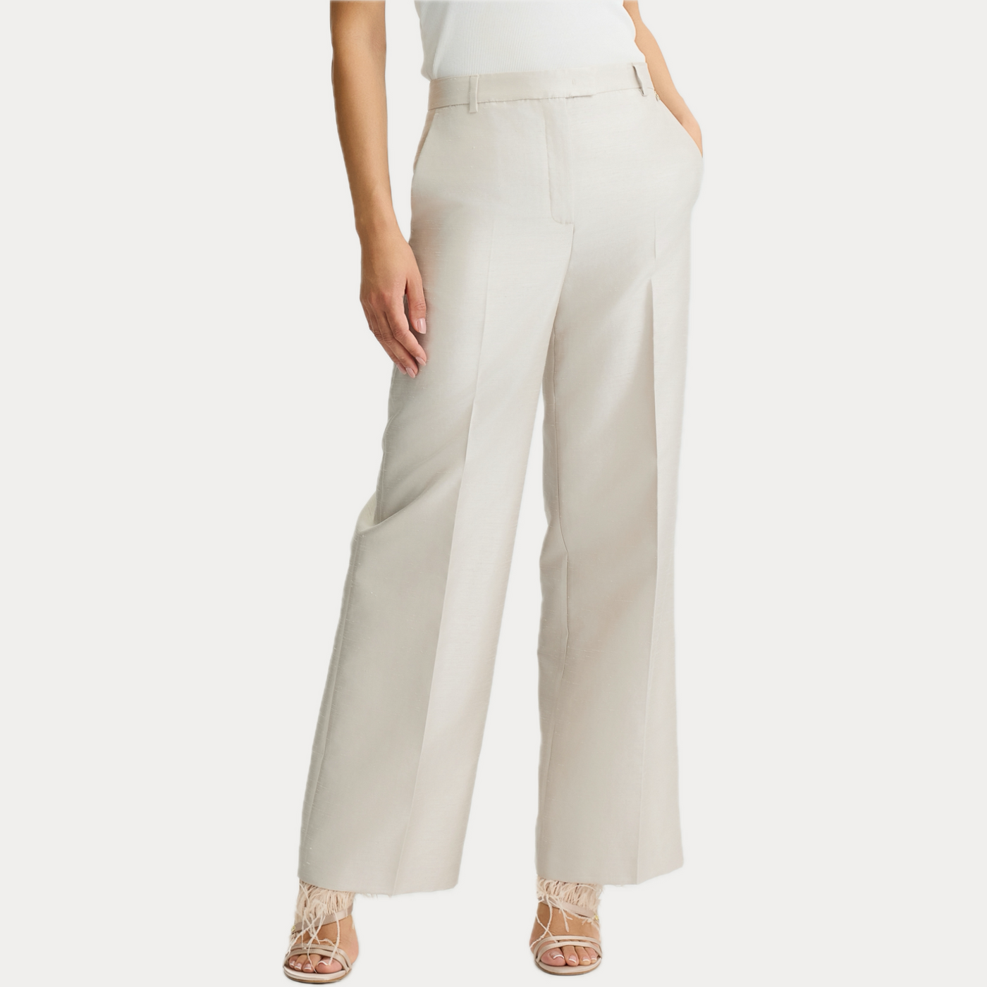 LIUJO - PANTALONE DONNA IN SHANTUNG PALAZZO