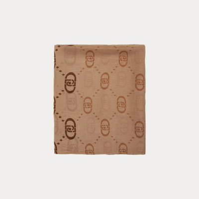 LIUJO - SCIARPA DONNA BEIGE CON LOGO