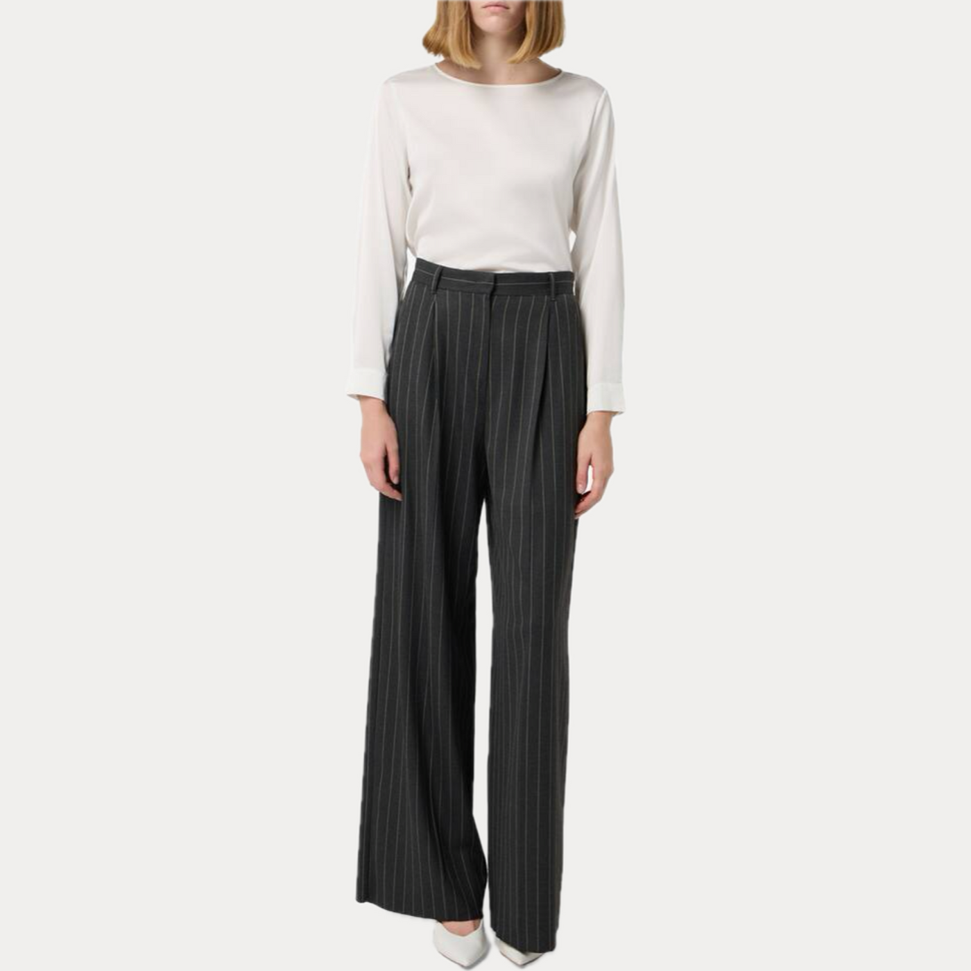 EMME MARELLA - PANTALONE DONNA GRIGIO PALAZZO QUORUM