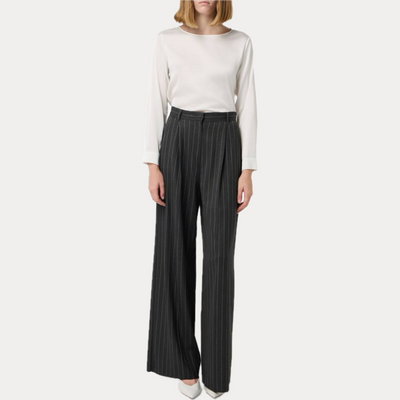 EMME MARELLA - PANTALONE DONNA GRIGIO PALAZZO QUORUM