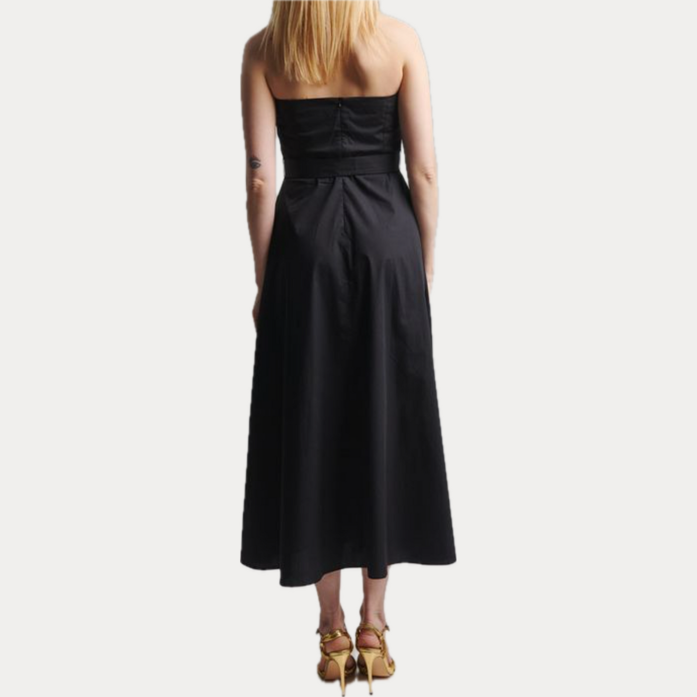 EMME MARELLA - ABITO DONNA NERO LOUNGUETTE CON SCOLLO A FASCIA