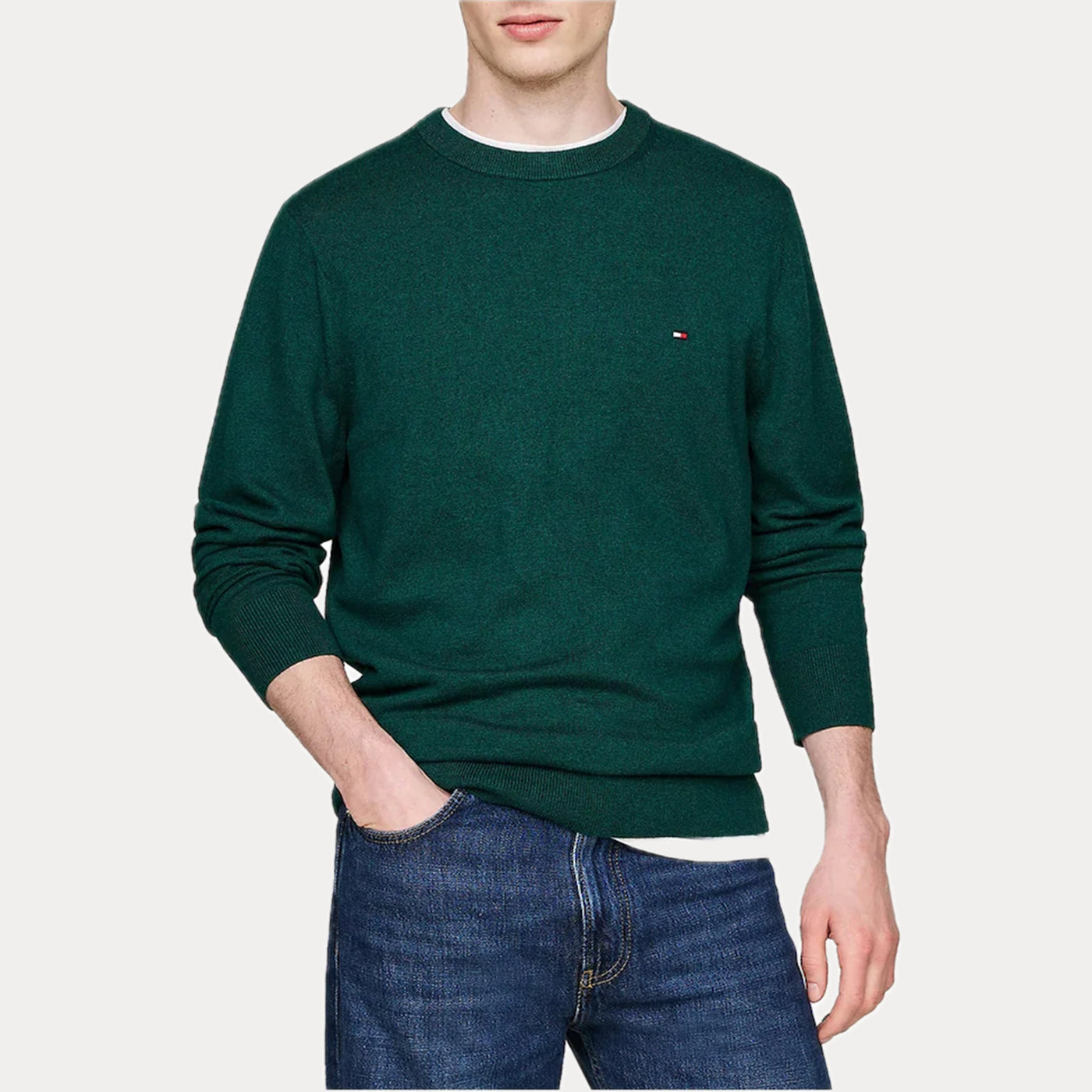 TOMMY HILFIGER - PULLOVER IN CASHMERE VERDE