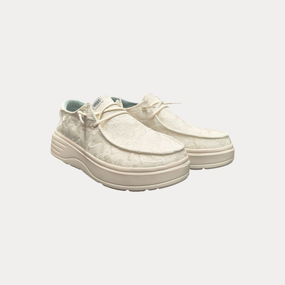 PITAS - SCARPA DONNA BIANCA IN COTONE E PIZZO