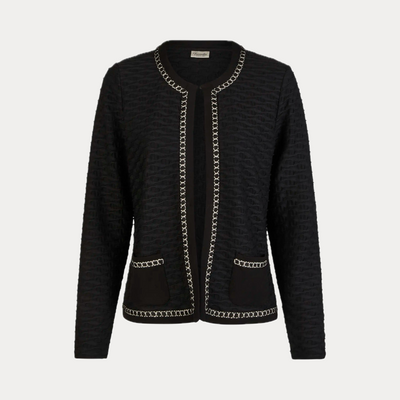BARBARA LEBEK - GIACCA DONNA NERA IN MAGLIA