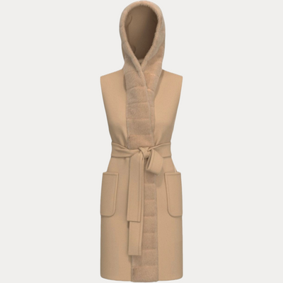 EMME MARELLA - GILET DONNA BEIGE FORMOSA CON CINTURA