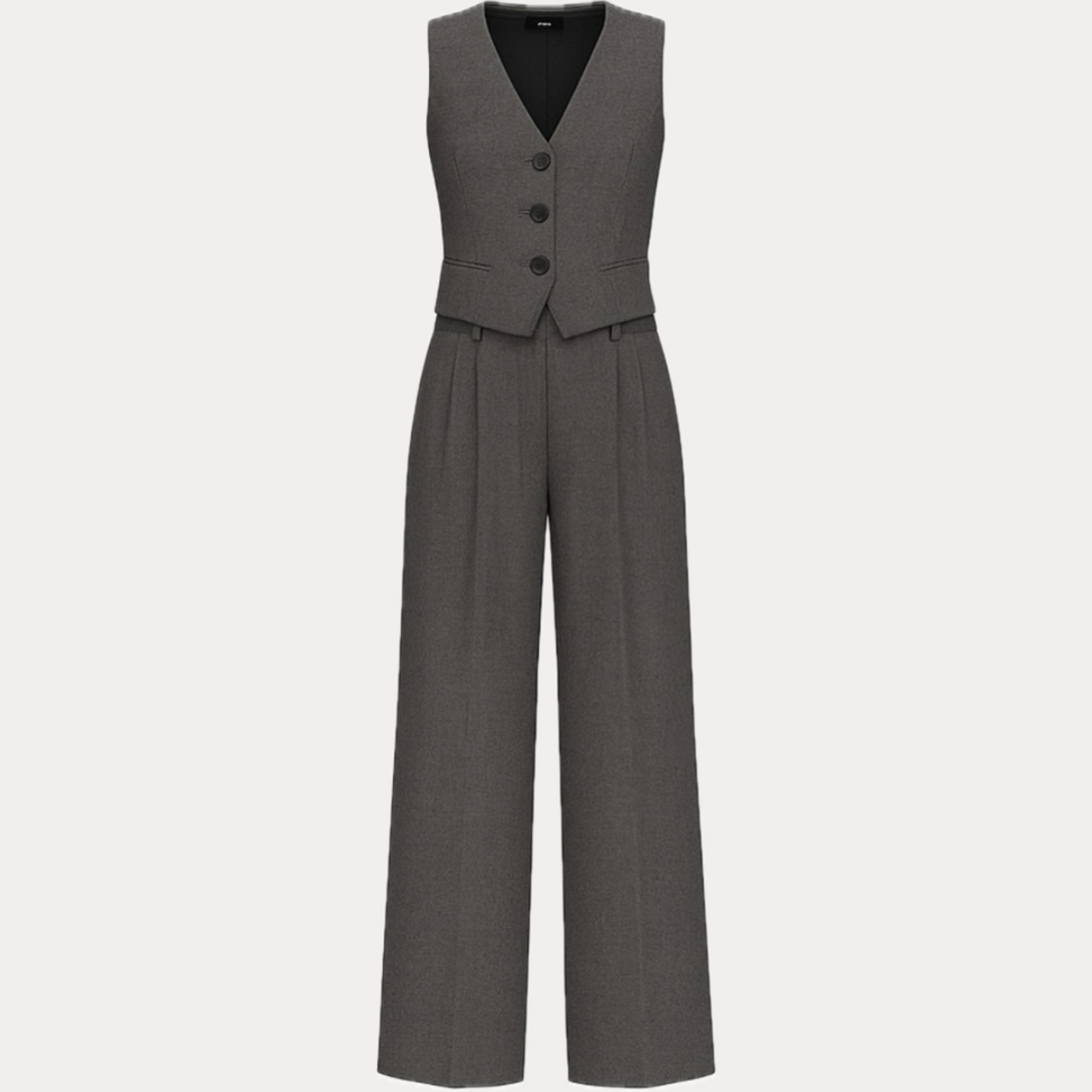 EMME MARELLA - COMPLETO DONNA GRIGIO MELANGE IN FLANELLA STRETCH