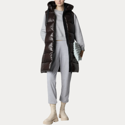 SAVE THE DUCK - SMANICATO DONNA MORO 3/4 CON CAPPUCCIO