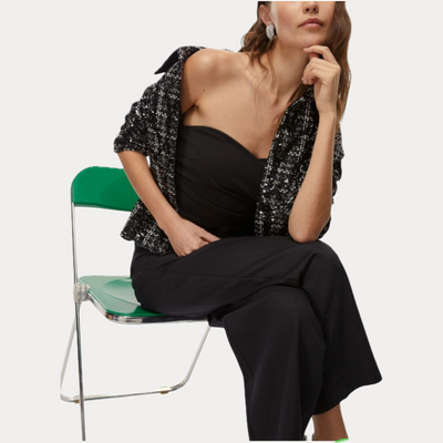 EMME MARELLA - TOP DONNA NERO VAGONE IN JERSEY