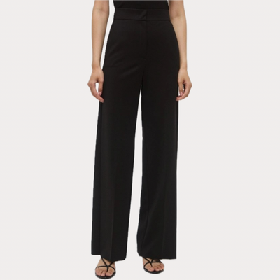 EMME MARELLA - PANTALONE DONNA NERO IN INTERLOCK STRETCH