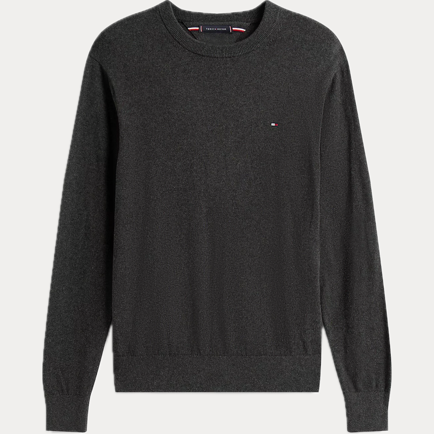 TOMMY HILFIGER - MAGLIA UOMO GRIGIO GIROCOLLO IN MISTO CASHMERE