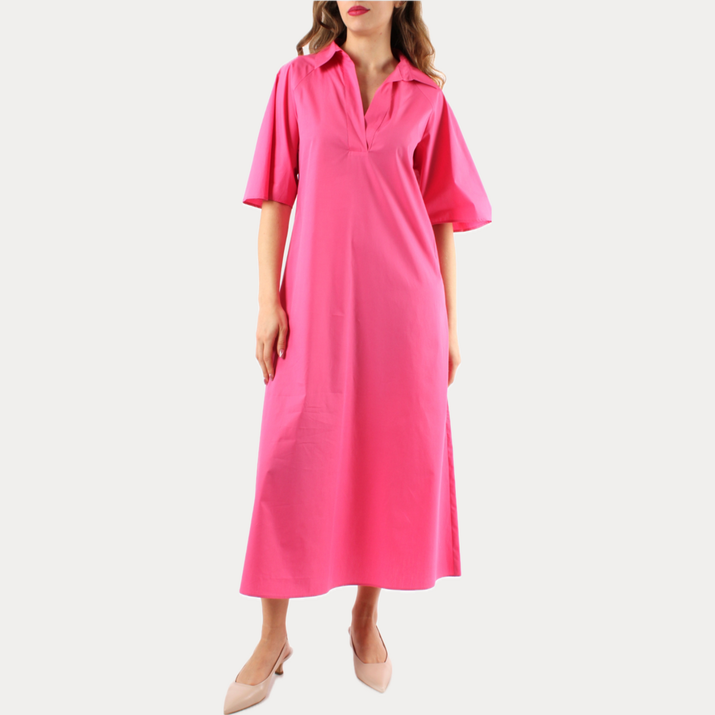 EMME MARELLA - ABITO DONNA FUCSIA IN COTONE