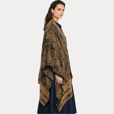 LIUJO - PONCHO DONNA STAMPA ANIMALIER