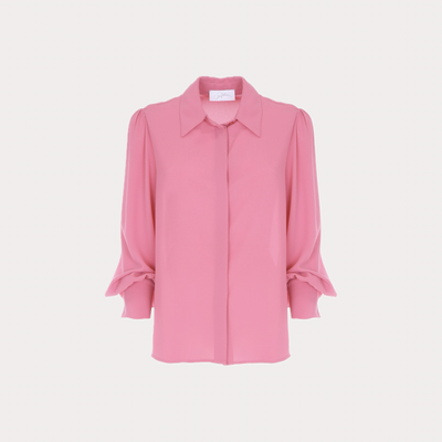 SOALLURE - CAMICIA DONNA ROSA IN GEORGETTE