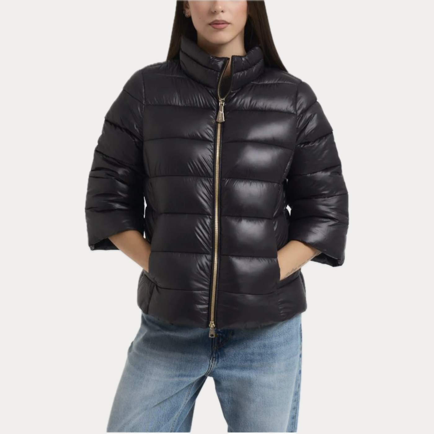 MARK UP - PIUMINO DONNA NERO CON MANICA 3/4