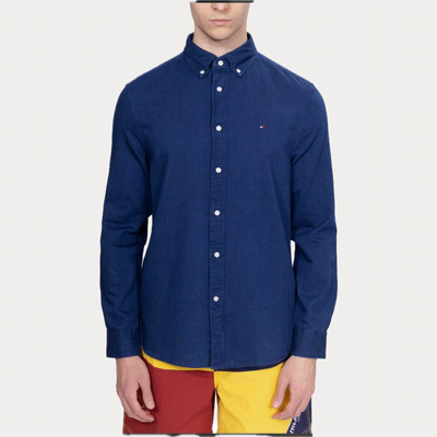 TOMMY HILFIGER - CAMICIA UOMO IN COTONE CHAMBRAY