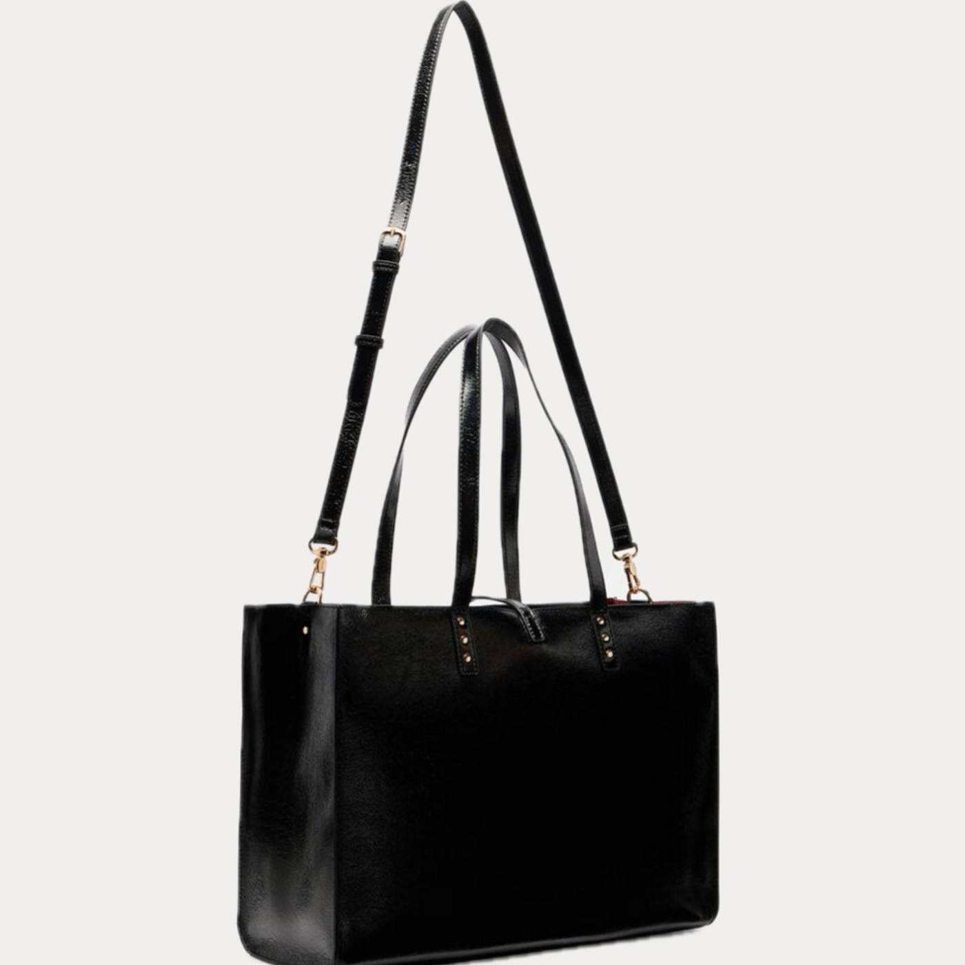 LIUJO - BORSA DONNA NERA TOTE BAG LUCIDA