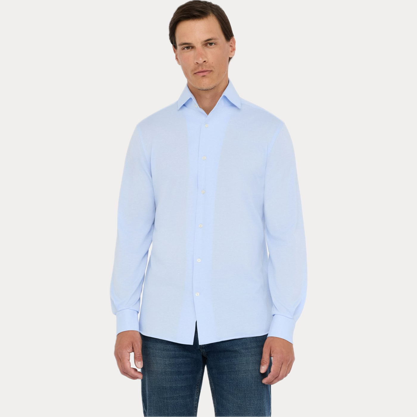 LIUJO - CAMICIA UOMO AZZURRA IN MISTO COTONE