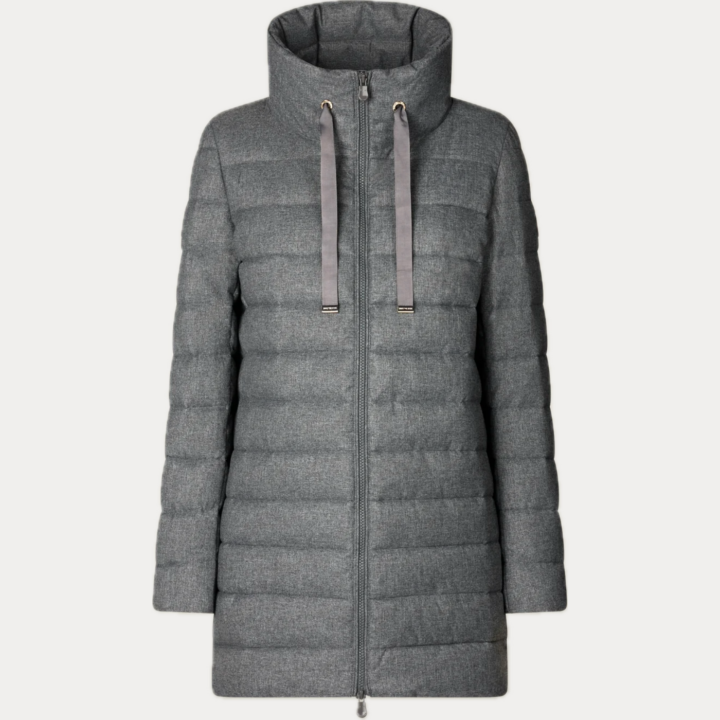 SAVE THE DUCK - PIUMINO DONNA GRIGIO CON COLLO ALTO JUNE