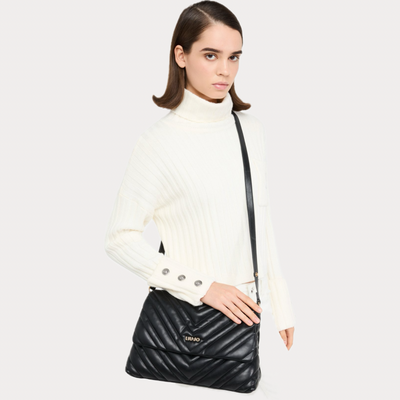 LIUJO - BORSA DONNA NERA HOBO MEDIA MATELASSÈ