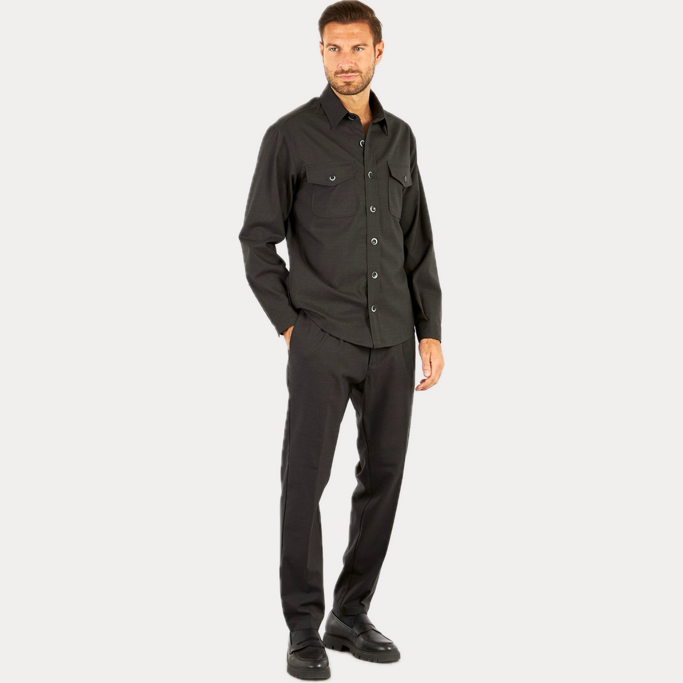 CRUNA - CAMICIA OVERSHIRT IN LANA TECNICA