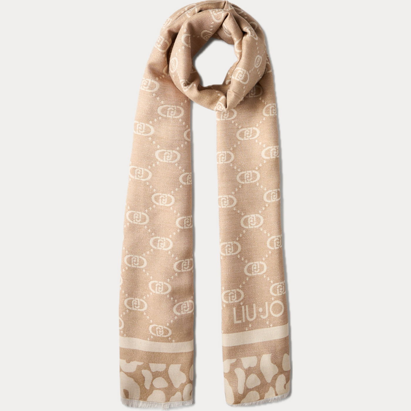 LIUJO - STOLA BEIGE DONNA CON LOGO