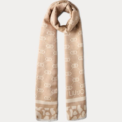 LIUJO - STOLA BEIGE DONNA CON LOGO