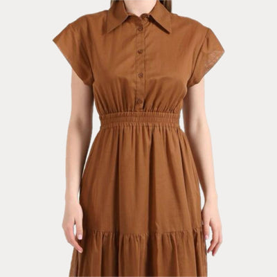 KAOS - ABITO IN COTONE A CAMICIA SABBIA