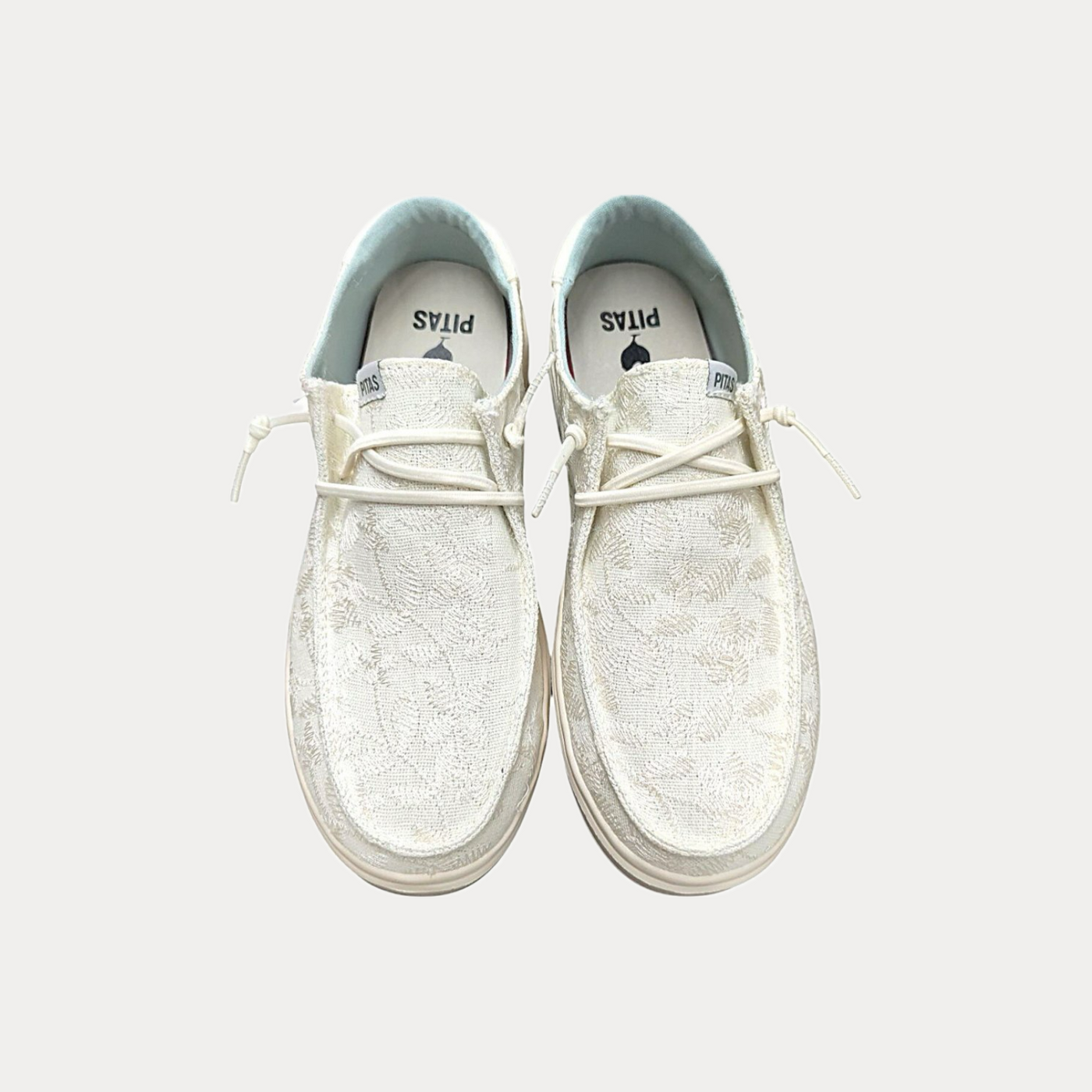PITAS - SCARPA DONNA BIANCA IN COTONE E PIZZO