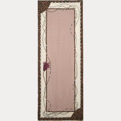 LIUJO - STOLA DONNA CON STAMPA ANIMALIER E PERLE