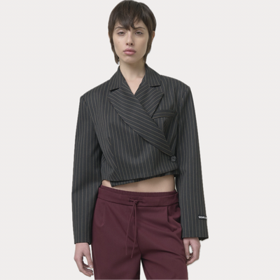 SOALLURE - GIACCA DONNA FONDENTE CROP GESSATA