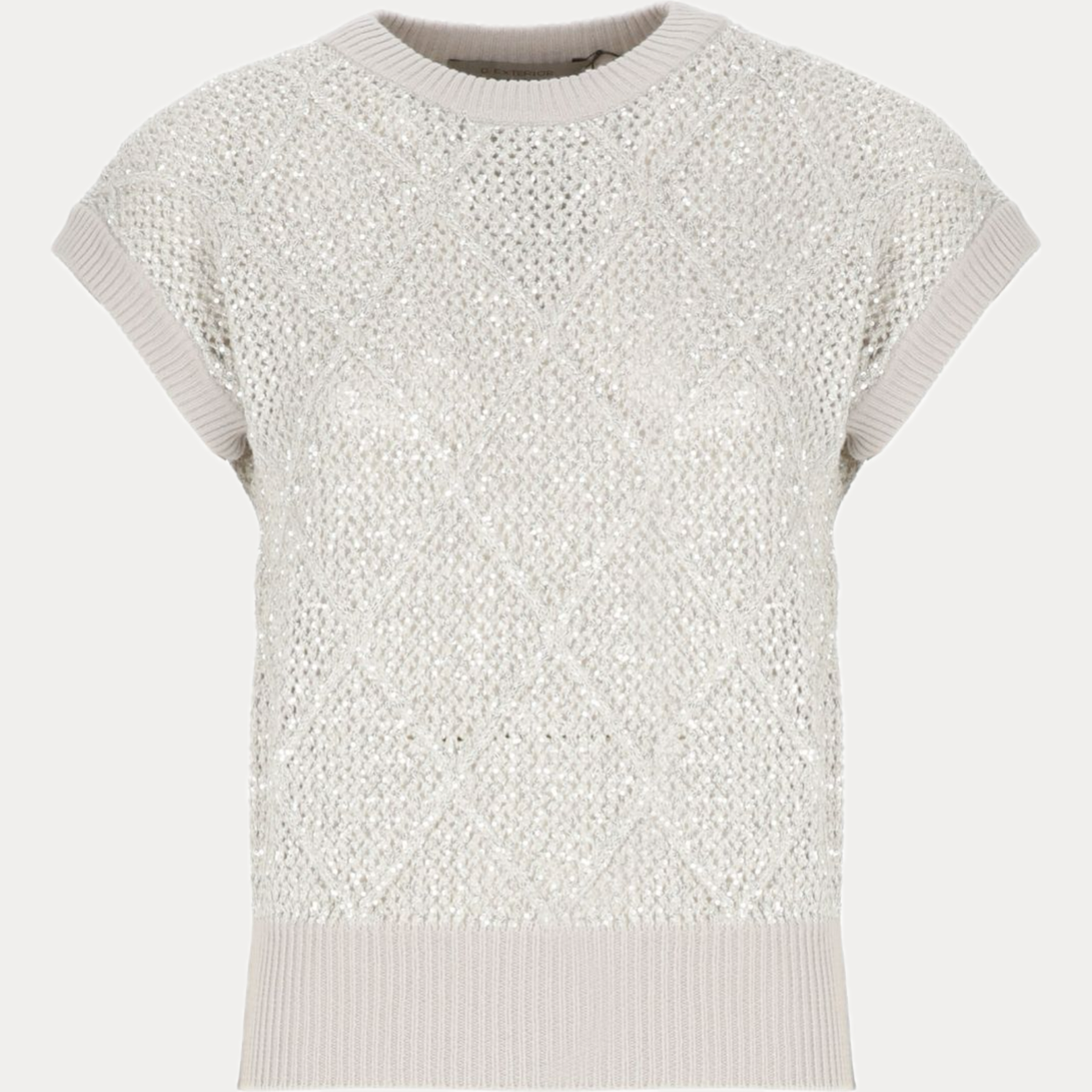 D.EXTERIOR - MAGLIA DONNA GRIGIA IN MISTO LANA E PAILLETTES