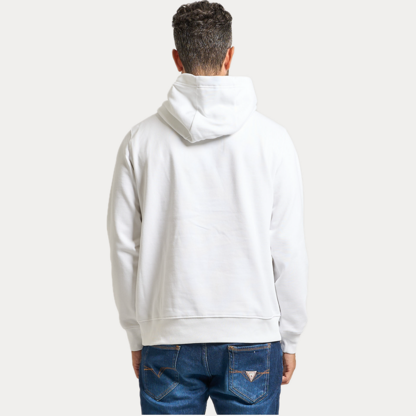 TOMMY HILFIGER - FELPA UOMO BIANCA CON CAPPUCCIO