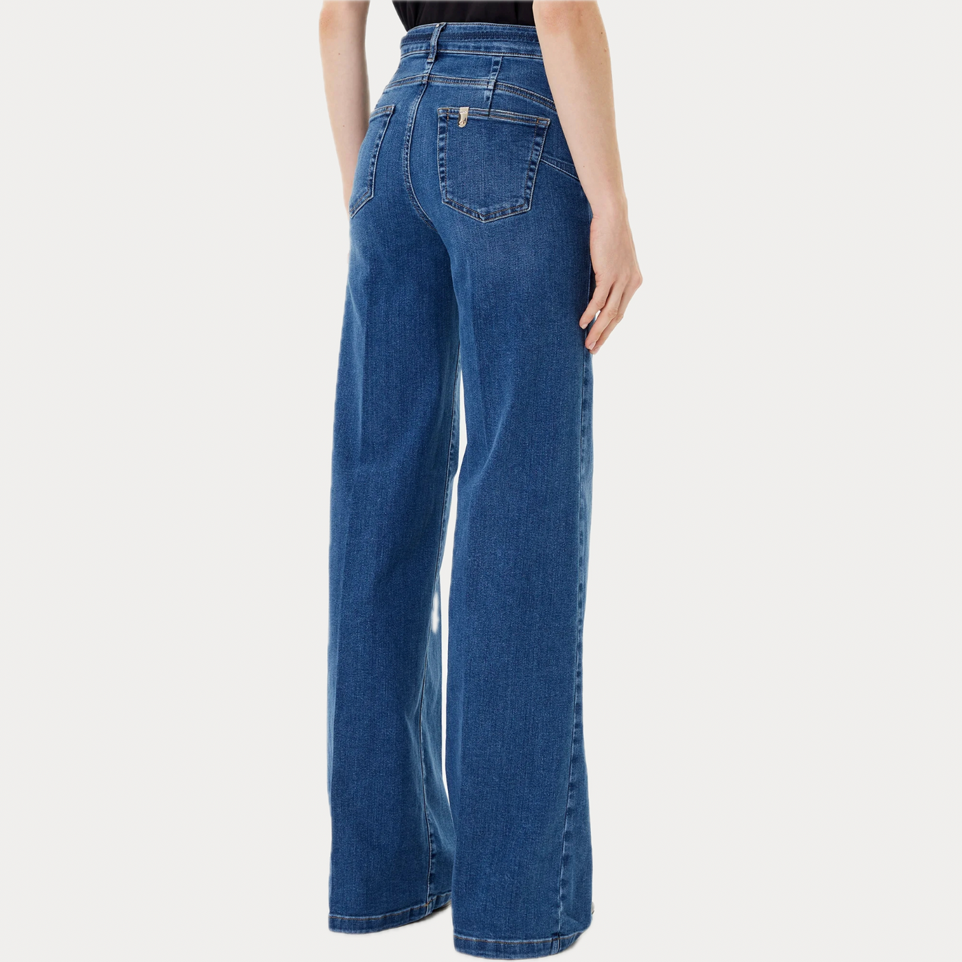 LIUJO - JEANS DONNA BLU REGULAR FIT CON CINTURINA