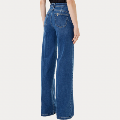 LIUJO - JEANS DONNA BLU REGULAR FIT CON CINTURINA
