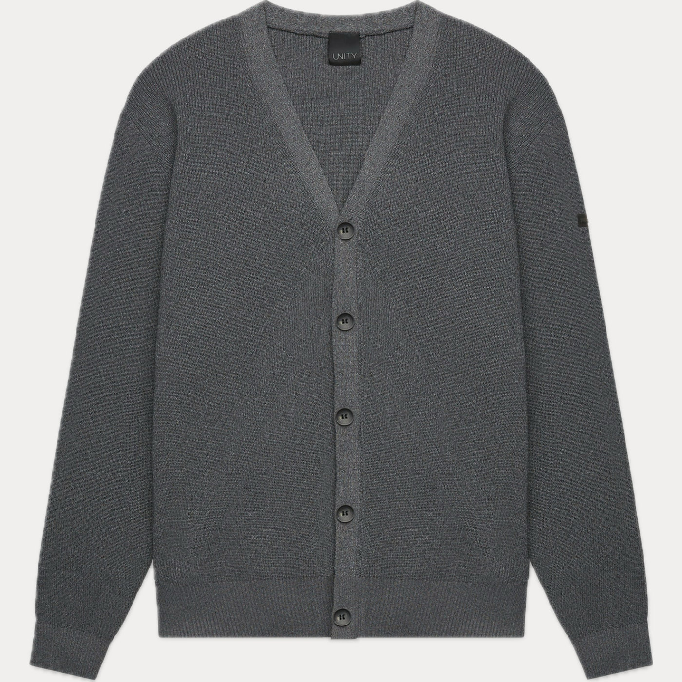 UNITY - CARDIGAN UOMO GRIGIO SCOLLO A V E CHIUSURA CON BOTTONI