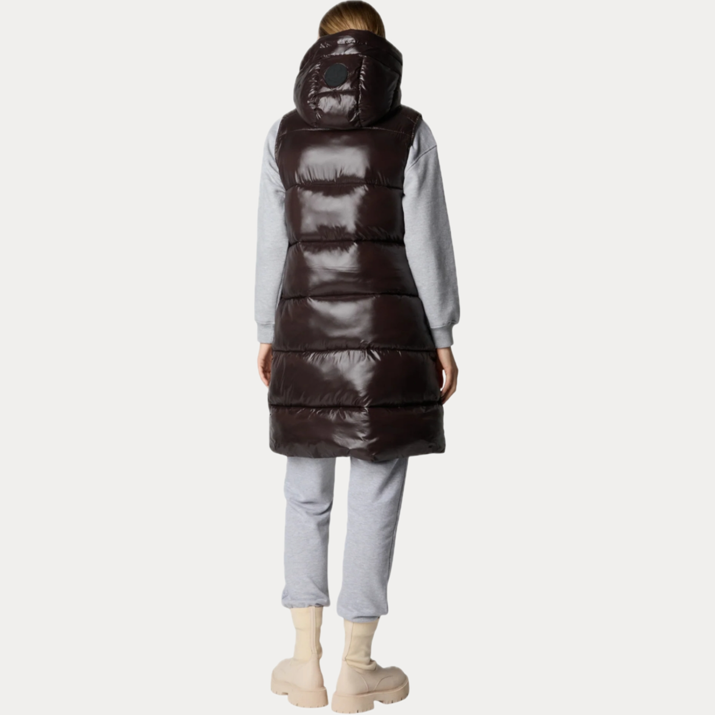 SAVE THE DUCK - SMANICATO DONNA MORO 3/4 CON CAPPUCCIO