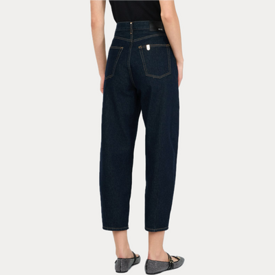 LIUJO - JEANS DONNA BLU SCURO CROPPED A VITA ALTA