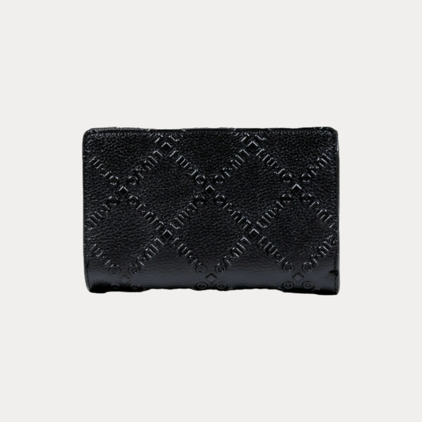 LIUJO - PORTAFOGLIO DONNA NERO GRANDE CON LOGO IN RILIEVO