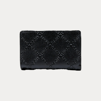 LIUJO - PORTAFOGLIO DONNA NERO GRANDE CON LOGO IN RILIEVO