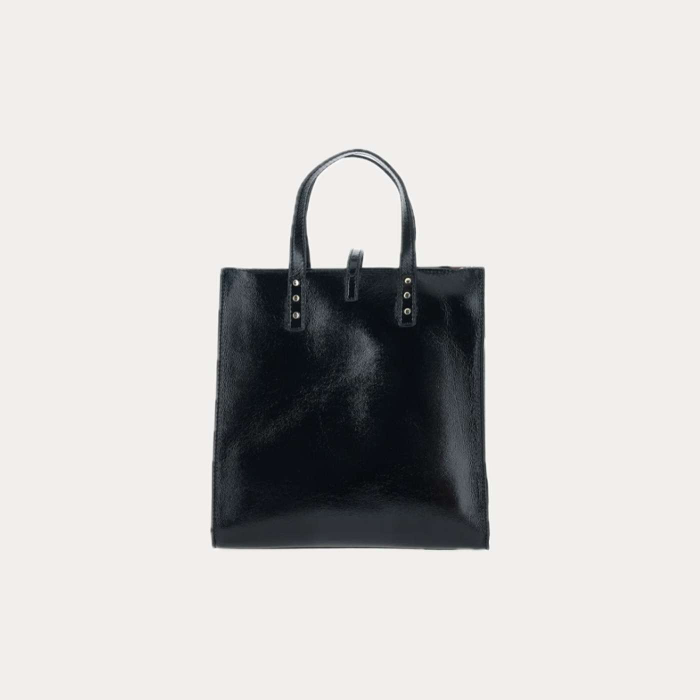 LIUJO - BORSA DONNA NERA IN VERNICE CON TRACOLLA REMOVIBILE