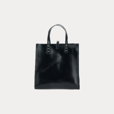 LIUJO - BORSA DONNA NERA IN VERNICE CON TRACOLLA REMOVIBILE