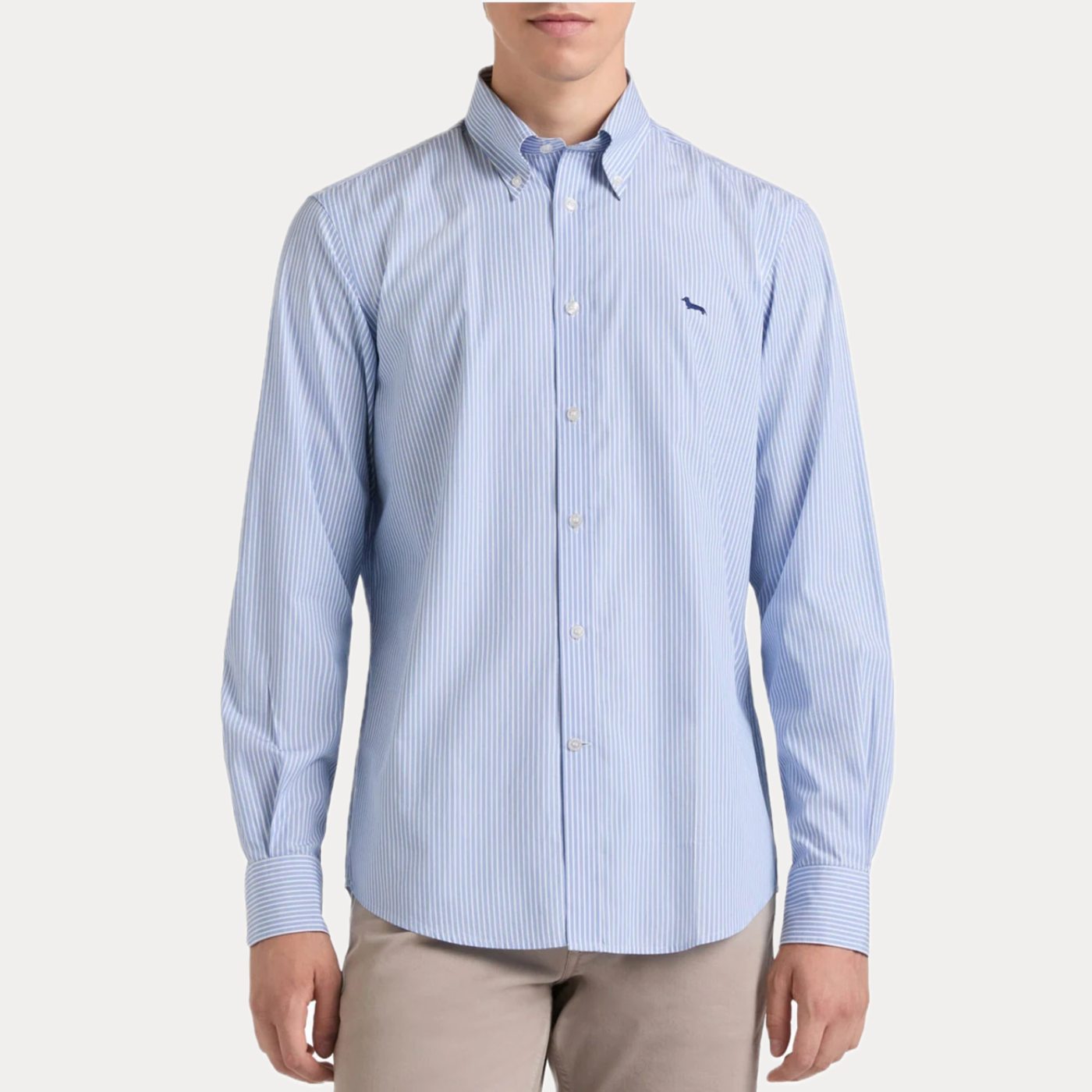 HARMONT & BLAINE - CAMICIA UOMO A RIGHE BLU IN COTONE