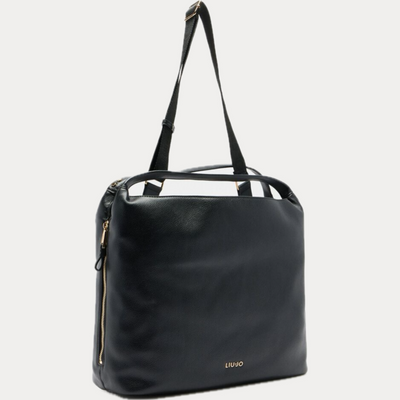 LIUJO - BORSA DONNA NERA HOBO GRANDE CON TRACOLLA