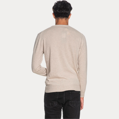 REFRIGIWEAR - PULLOVER UOMO BEIGE MELANGE MISTO CASHMERE