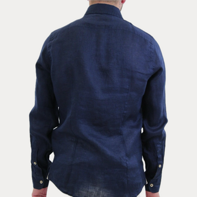 MARK UP - CAMICIA BLUE UOMO IN LINO MANICA LUNGA